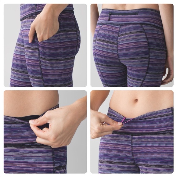 LULULEMON Speed Tight IV Space Dye Twist Ultra Violet Multi Black sz.6 - Picture 6 of 7
